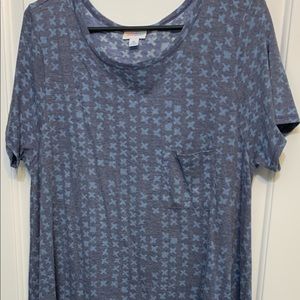 Lularoe Blue X Print Carly Size XL